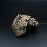 Gravata de Seda Paisley Marrom